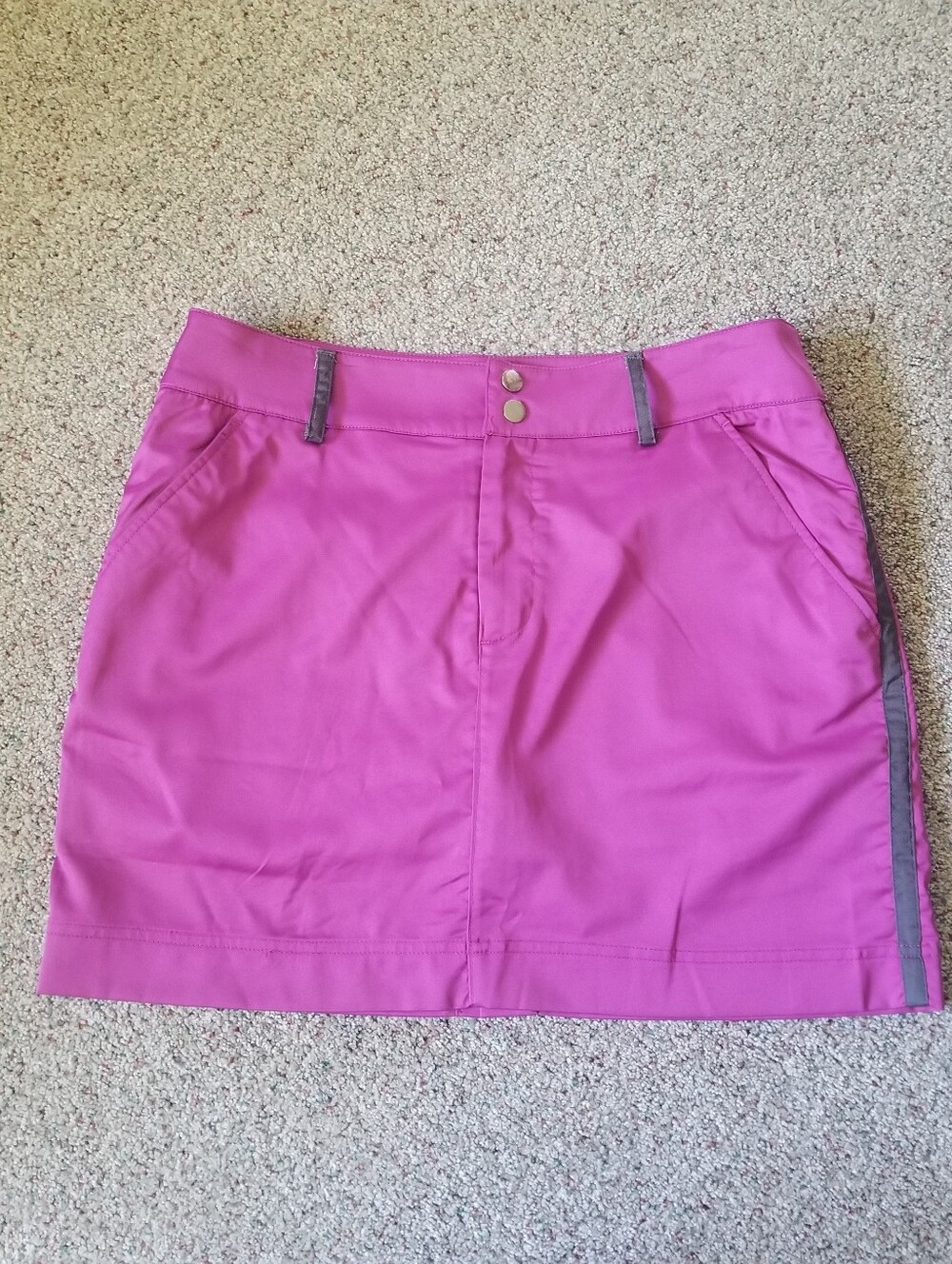 Page & Tuttle Golf Skort Fuschia Gray Stripes 8